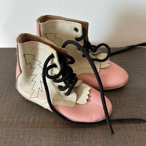 💕 Vintage Jama Old West Pink Lace Up Cowgirl Western Toddler/Baby/Walker Boots